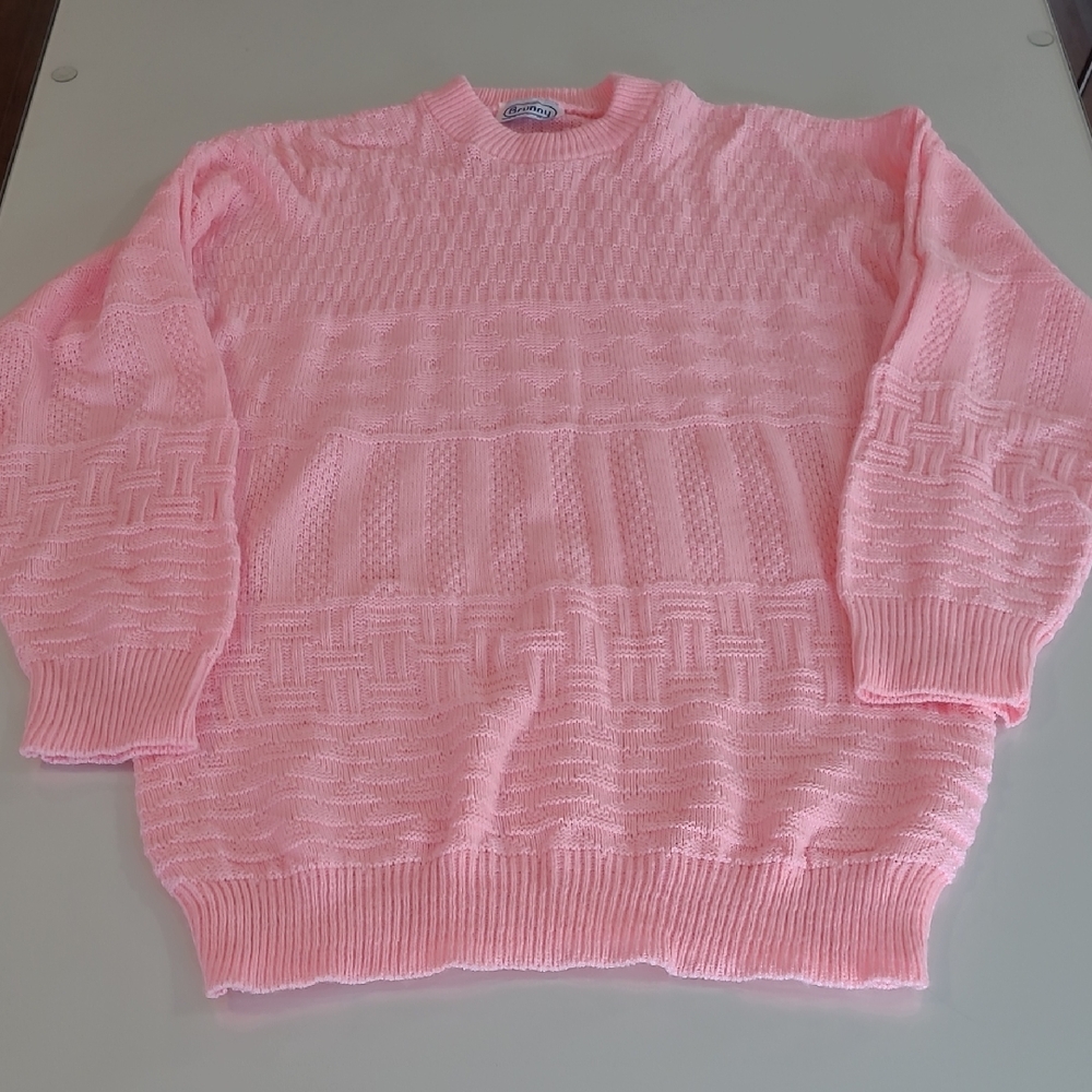 LIKE NEW VTG Brunny Cottagecore Acrylic Textured Knit Crewneck Sweater